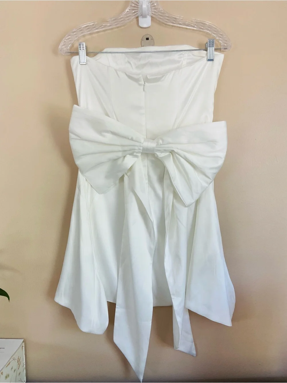 Babyboo Freja Mini Satin Dress Sleeveless Big Bow Color Ivory Size Medium